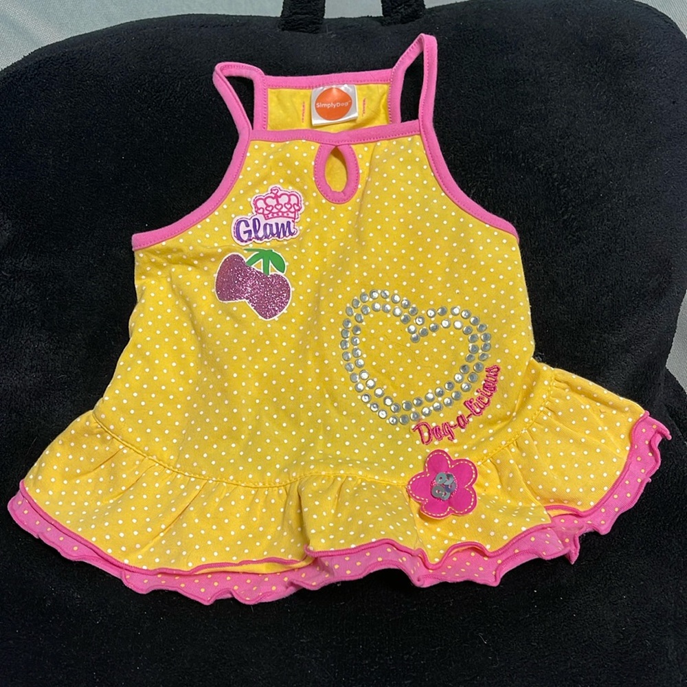 BNWOT SIMPLY DOG GLAM DOG-A-LICIOUS RUFFLE BOTTOM SUNDRESS SIZE MEDIUM